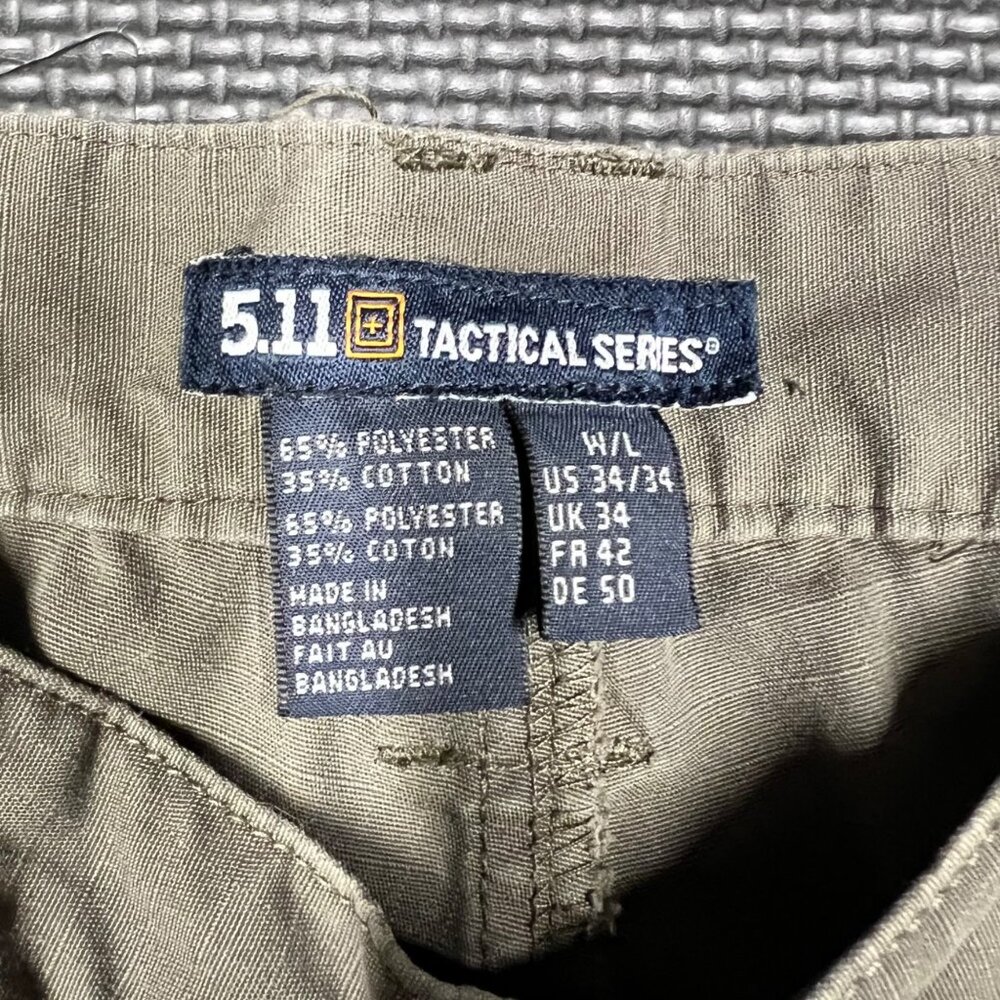 5.11 Tactical Series Mens Khaki Cargo Pants With Pockets & Belt Loops Size 34x32